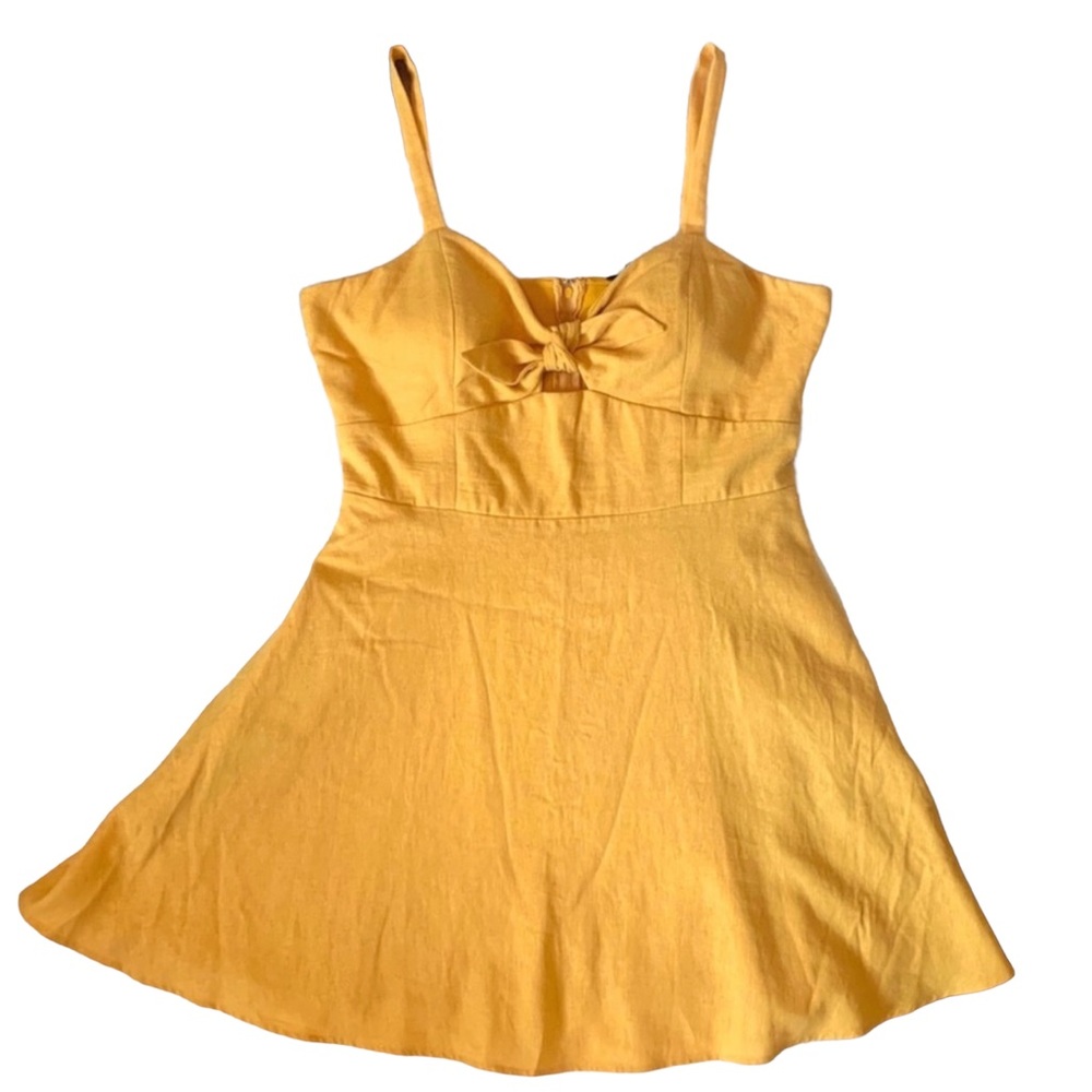 NWT Speechless Mustard Yellow Tie Front Mini Dress XXL